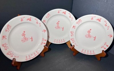 Fishs Eddy by Dorothy Twining Globus Sterling China 3 Plates Horses Circus RARE