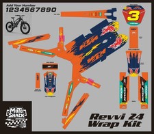 Revvi 24 Graphics WRAP KIT - Orange Blue Factory REVVI 24" Custom Decals K Moto