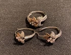 Vintage sterling silver Calla Lily RING with Matching Pierced Earrings. Size Ink