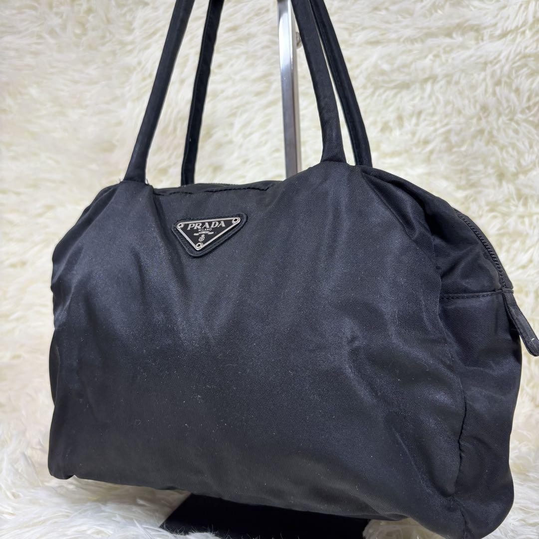 PRADA black nylon handbag recolor highly sought-after Japan import