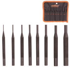9pc Roll Pin Punch Set Hardened Steel Tool Kit w/ Storage Pouch