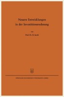 Neuere Entwicklungen In Der Investitionsrechnung Herbert Jacob