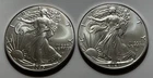 Lot Of 2- American Silver Eagles 1 oz 2025 2026 Off-Quality Milky/Abrasion