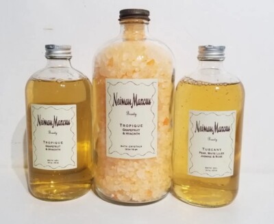 Vintage Neiman Marcus Beauty Tropique Tuscany Bath Crystals & Bath Gel Lot   New