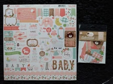 ECHO PARK 12 X 12 BABY GIRL STICKER SHEET AND EPHEMERA