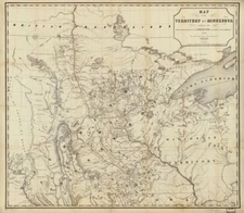 20" x 24" 1849 Map Of Minnesota Territory Expedition Of The Red River To the