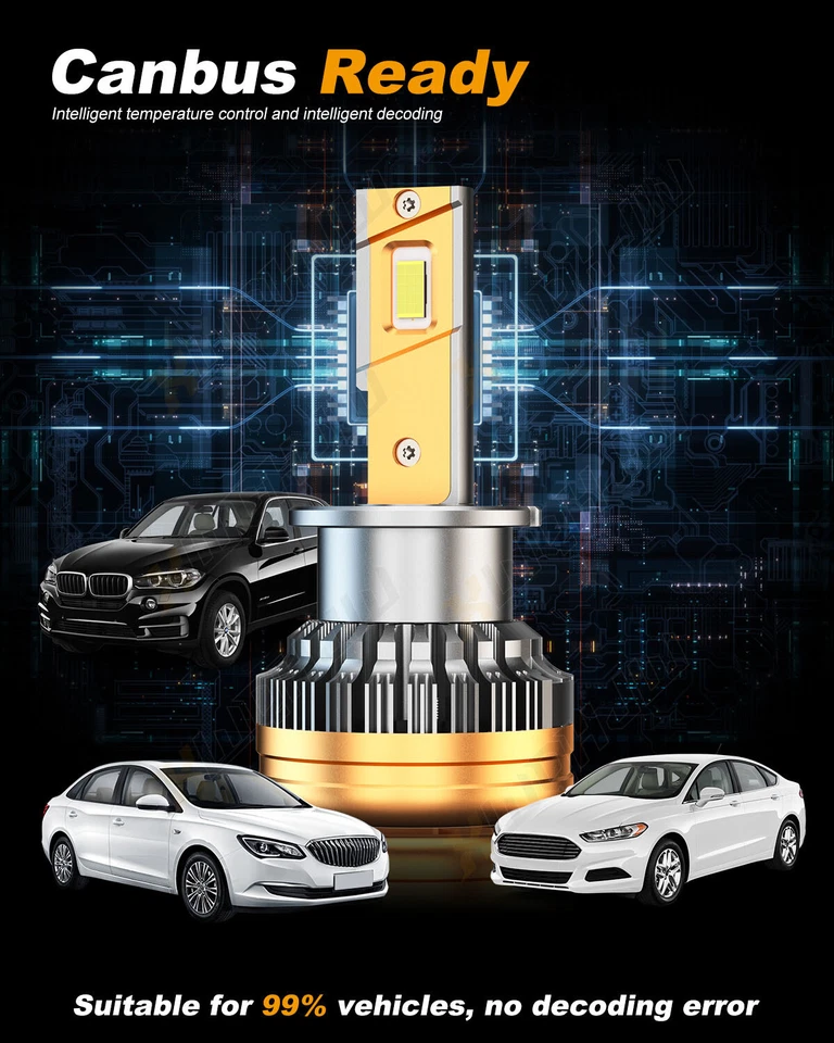 2X Bombilla Faro LED D2S D2R Reemplazar Xenón HID Súper Blanco 6000K Conversión Foto 3 de 4