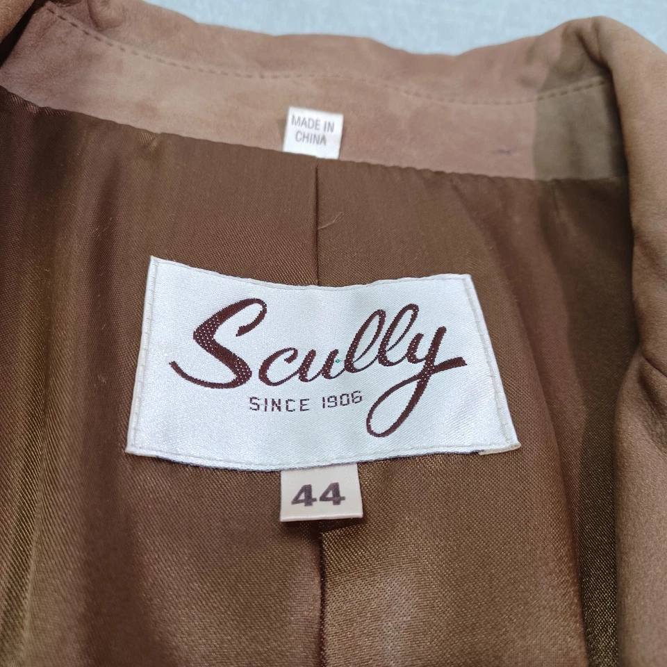 复古 Scully 麂皮绒夹克外套男式 44 棕色麂皮绒西部运动外套  — 第 3/4 张图片