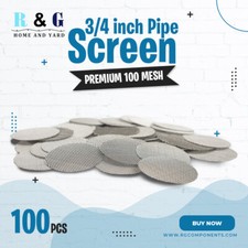 Premium 100 Mesh 3/4 19.05 MM Dia. Stainless Steel Pipe Screen Filters 100 pc