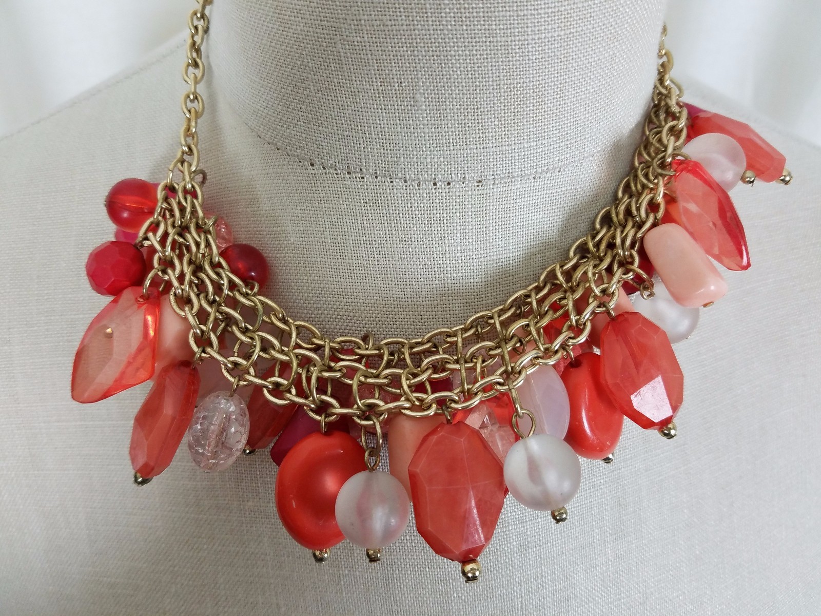 Resin Statement Dangle Charm Bib Cluster Chunky B… - image 6