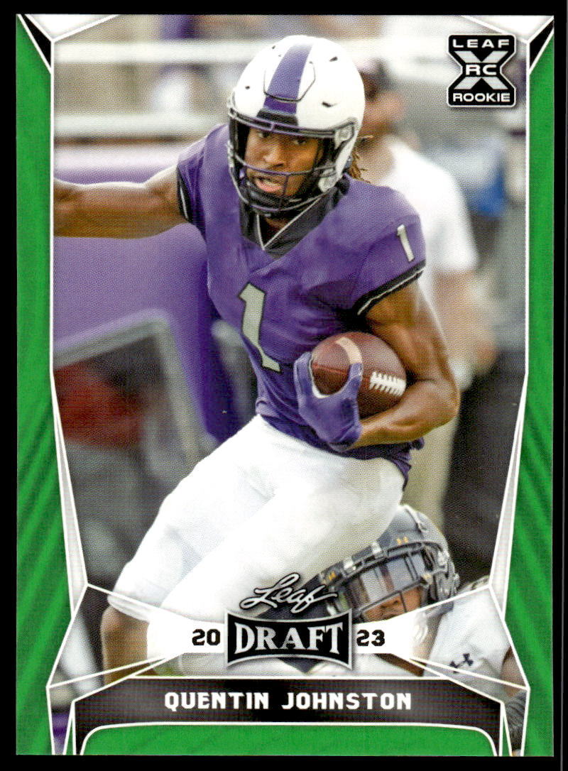 2023 Leaf Draft Green  64 Quentin Johnston  Rc