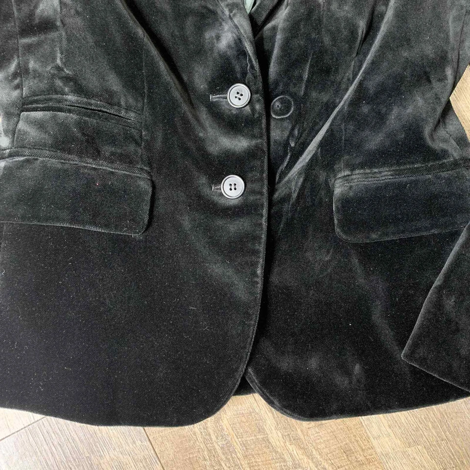 J. Blazer Crew Schoolboy Mujer Talla 0 Negro Forrado Terciopelo Bolsillos 2 Botones Foto 3 de 4
