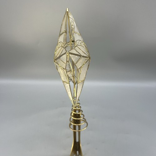 Árbol de Navidad Topper Latón Dorado y Capiz Shell ESTRELLA Romántico - Imagen 2 de 7