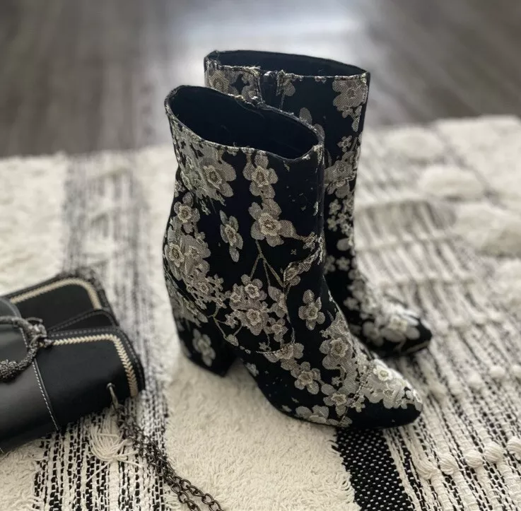 Floral hotsell ankle boots
