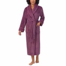 Carole Hochman Ladies  Plush Robe women Size Small 6-8 Plum NEW
