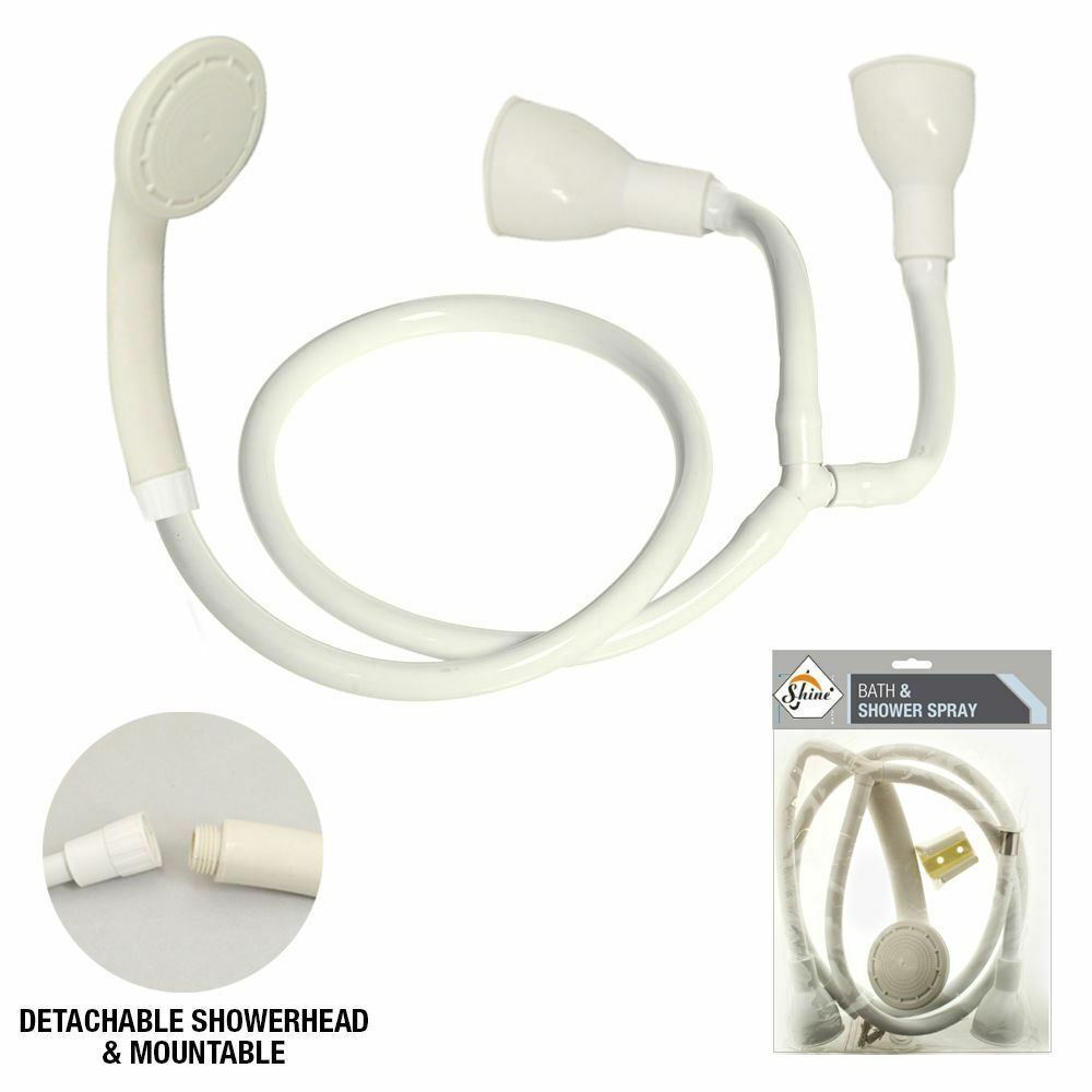 Double Tap Shower Hose Spray Bath Pipe Tub Sink Spray Attachment Head