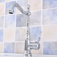 Polished Chrome Deck Mount Kitchen Bathroom Vanity Sink Faucet Mixer Tap wsf634