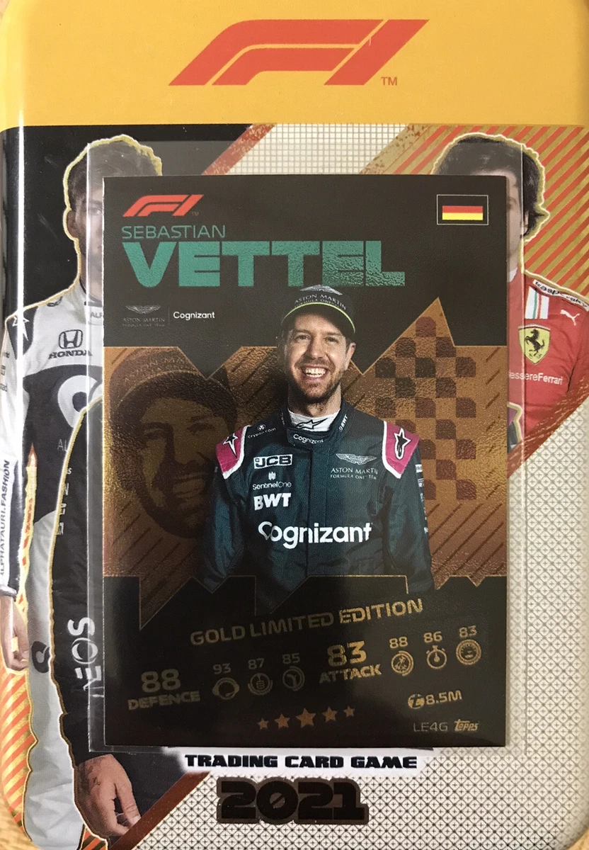 2021 Topps Turbo Attax F1 Sebastian Vettel Gold Limited Edition LE4G Formula 1
