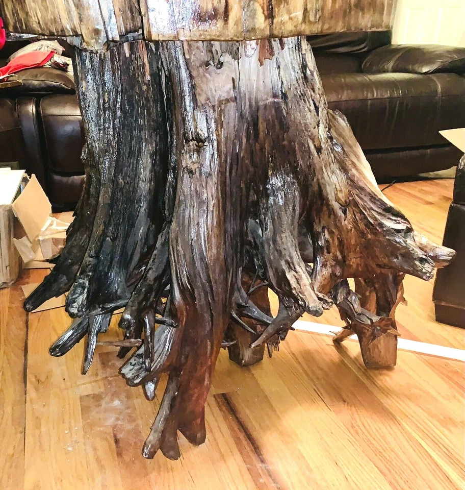 Driftwood Live Edge Table Round Slab River Table. Coffee/ End/Pub Table, Lodge - Image 2 of 4