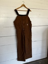 Vintage Women s Carhartt Insulated Overalls Brown Size 16x30 Double Knee