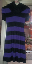 Takeout Junior Women's Sweater Dress SZ Small Purple & Black