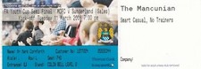 Ticket - Manchester City Youth v Sunderland Youth 11.03.08 FA Youth Cup