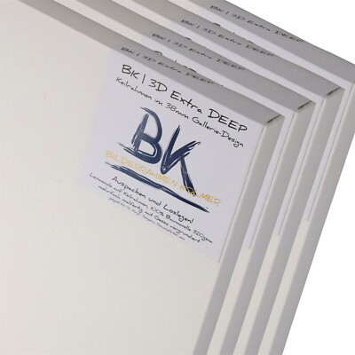 4 BK DEEP EDGE LEINWÄNDE 80x100 | 100% Baumwolle | Extra Hoch 3D Keilrahmen