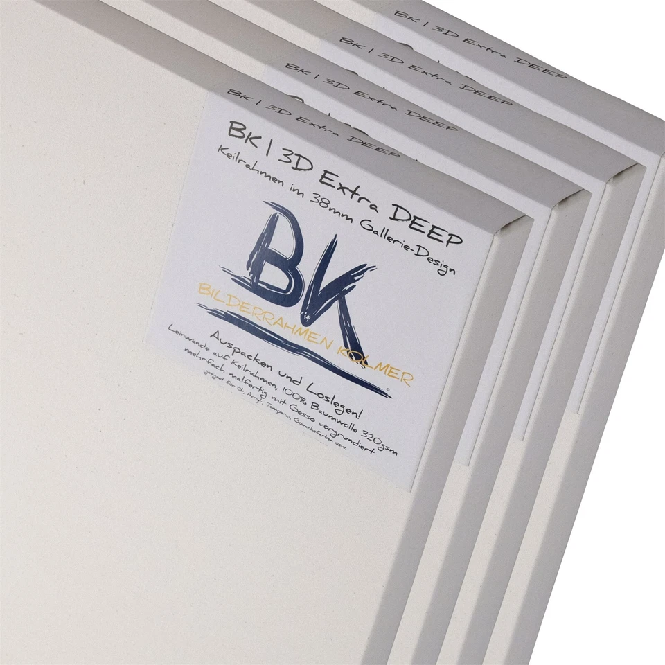 DESIGN DELIGHTS 4 BK DEEP EDGE LEINWÄNDE 80x100 | 100% Baumwolle | Extra Hoch 3D Keilrahmen