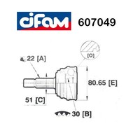 Kupplung Antriebswelle Seite Radnabe Audi 80 - VW Passat Cifam FüR ZBA407311