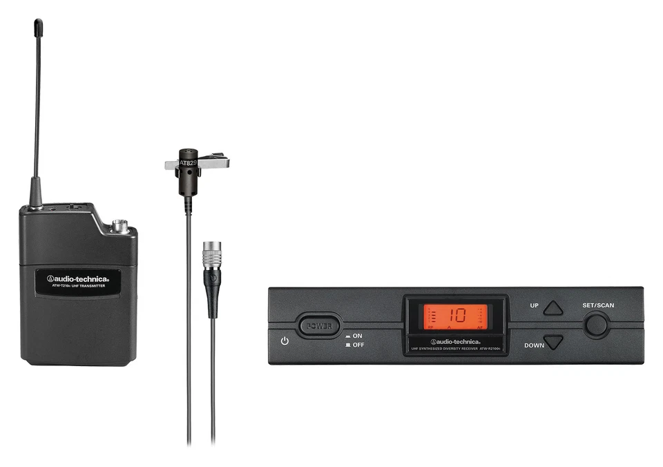 Audio-Technica ATW-2129CS Wireless Receiver, Transmitter+Lavalier Mic+Boombox - Image 2 of 4