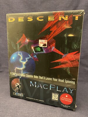 1995 SEALED Big Box DESCENT Mac MacPlay CD-ROM Computer Game NIB Rare Interplay