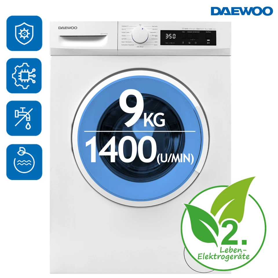 Daewoo Waschmaschine 9kg AquaStop Eco-Logic WM914T1WA0DE RO_WM914T1WA0DE_R