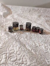 LOT of 7 Vintage Toy Dollhouse Can Food Grocery Plastic Canned Goods Hong Kong