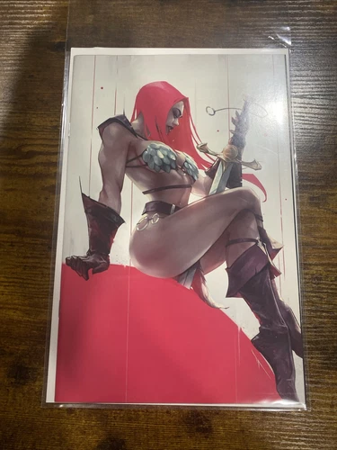SAVAGE RED SONJA #1 * NM+ * IVAN TAO WHITE COLOR BLEED VIRGIN VARIANT A 2023 🔥