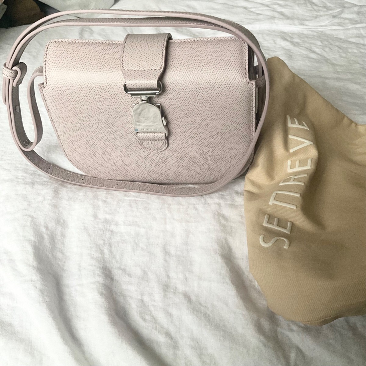 RARE NWT Senreve Pebbled CADENCE CROSSBODY silver hardware purple