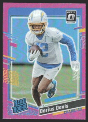 2023 Donruss Optic Rated Rookie Preview Pink Prizm Derius Davis #351 BG6