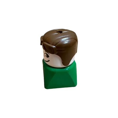 Vintage Lego Duplo Figure Man Male Green Base Aviator Hat 1980s/90s Goggles - Picture 4 of 7