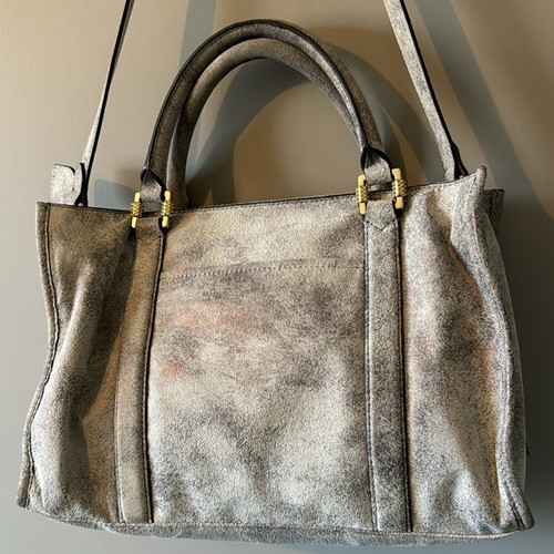 NWOT AIMEE KESTENBERG GRAY/ IRIDESCENT ROSE GOLD HESTON SATCHEL W/ GOLD HARDWARE - Picture 4 of 16