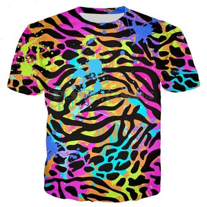 Colorful Paint Stripe Zebra Women Men T-Shirt 3D Print Short Sleeve Tee Tops
