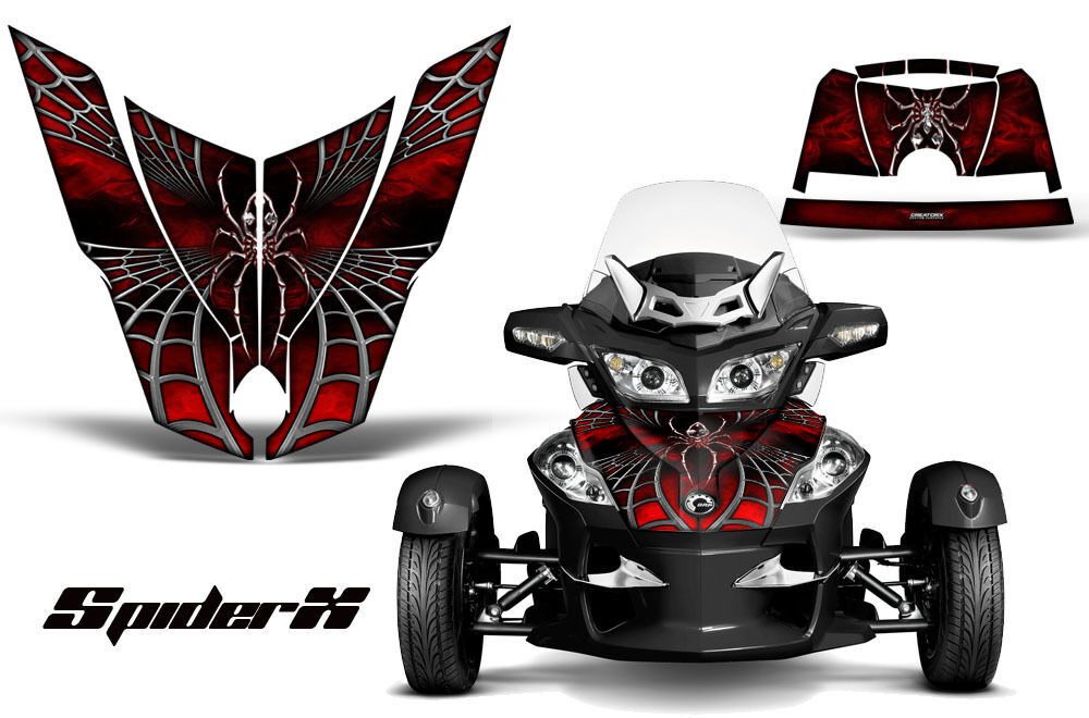 CAN-AM BRP SPYDER RT 2010-2019 HOOD GRAPHICS KIT SPIDERX RED-BLACK