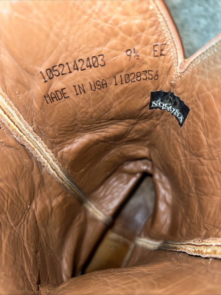 Botas de Vaquero Exóticas Nocona Para Hombres Pluma Completa Piel de Avestruz Talla 9.5 EE HECHAS EN EE. UU. Foto 4 de 4