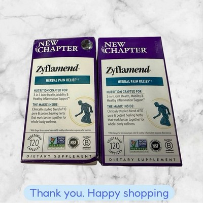 FOR 2 New Chapter Zyflamend Whole Body Pain Relief Capsules 120ct EXP2027+ NEW