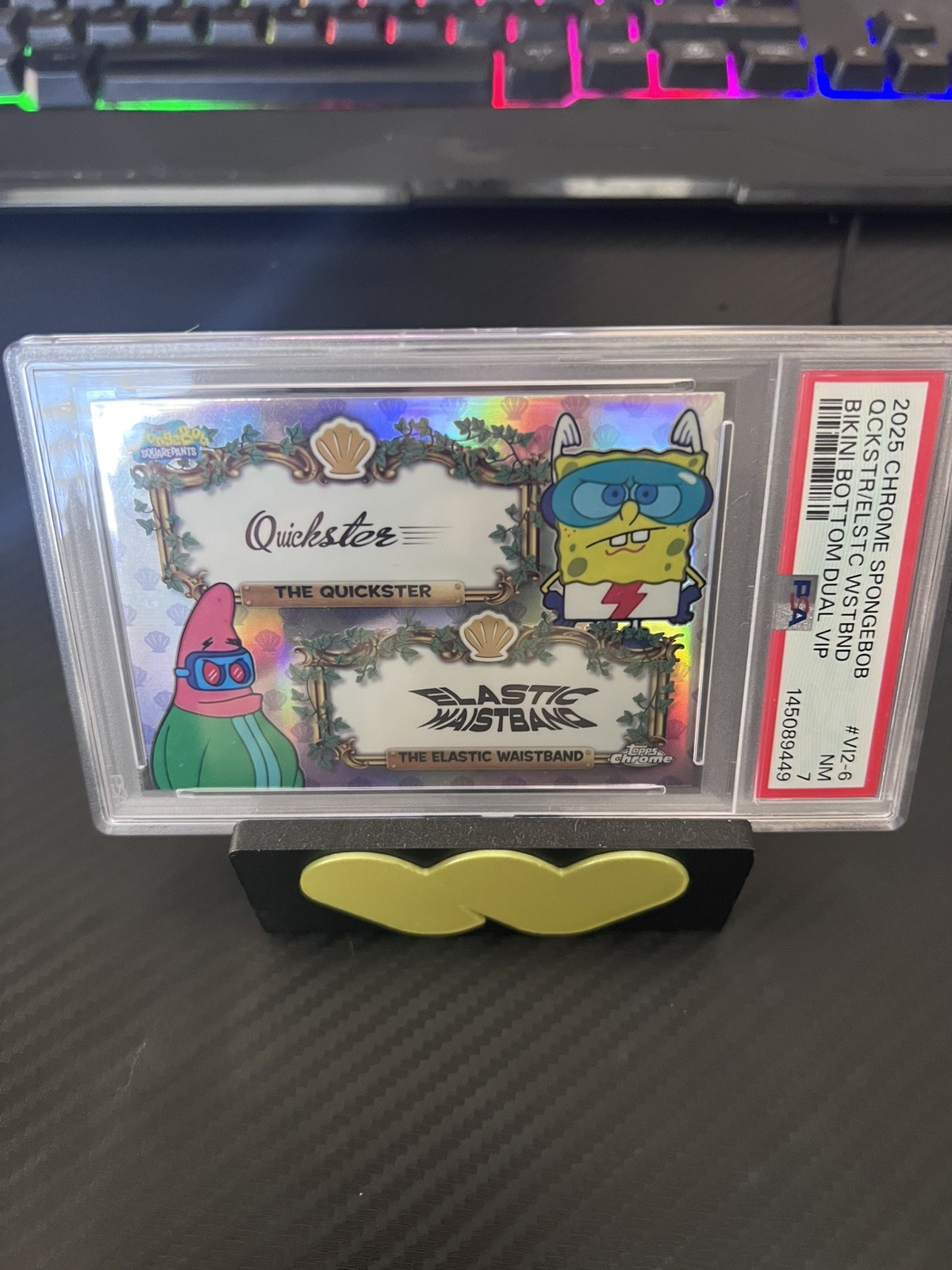 2025 TOPPS CHROME SPONGEBOB #VI2-6 THE ELASTIC WAISTBAND/THE QUICKSTER PSA 7 view 4