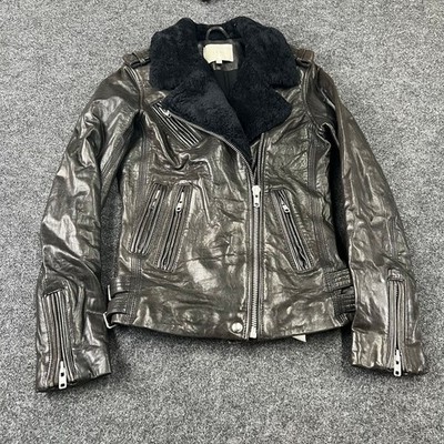 IRO Laya Leather Moto Jacket Women's Size US 4 Black