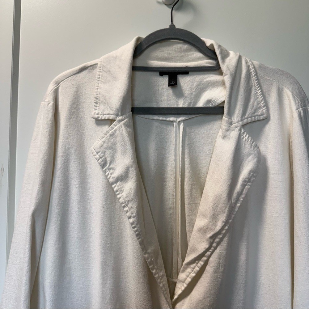 Torrid Linen Blend White Basic Blazer Jacket Ligh… - image 3
