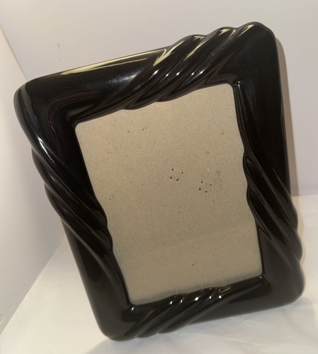 Draped Ceramic Photo Picture Frame - 5x7 Black vtg 1980s 1990s Art Deco - Picture 2 of 5