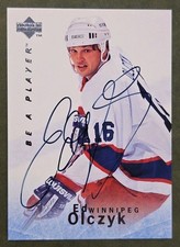 1995-96 UPPER DECK BE A PLAYER AUTO ED OLCZYK S141 WINNIPEG JETS AUTOGRAPH EDDIE