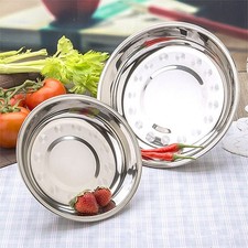 Reusable Brushed Metal Dinner Plates-Stainless Steel round Plates,Dinner Plate