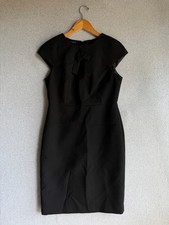 Talbots Dress Womens 6P Black Wool Blend Sheath Cap Sleeve Academia Proffesional