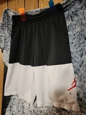 Air Jordan Boys XL Shorts Black White Elastic Waist Red Logo